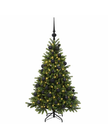Albero di Natale artificiale con palline 150 cm 150 LED