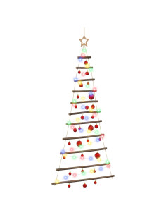 Albero di Natale appeso con palle 150 cm 80 LED Multicolore 2