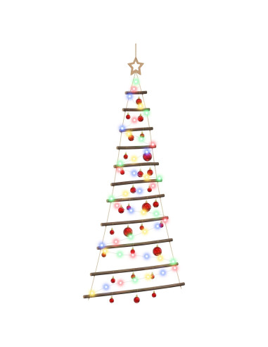 Albero di Natale appeso con palle 150 cm 80 LED Multicolore