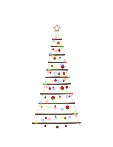 Albero di Natale appeso con palle 150 cm 80 LED Multicolore