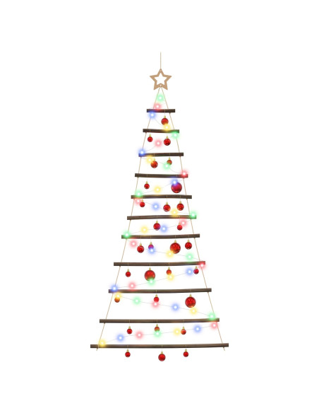 Albero di Natale appeso con palle 150 cm 80 LED Multicolore