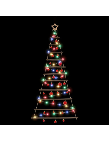 Albero di Natale appeso con palle 150 cm 80 LED Multicolore