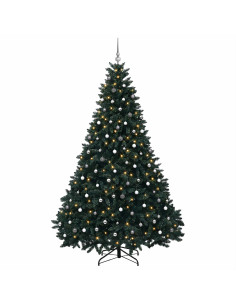 Albero di Natale artificiale verde scuro con palline 270 cm 2