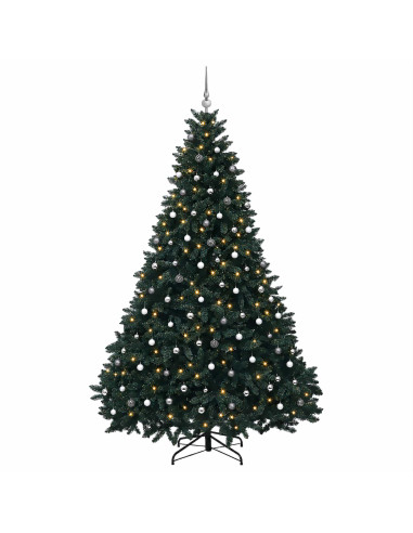 Albero di Natale artificiale verde scuro con palline 270 cm