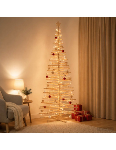 Albero di Natale in legno KOTKA 240 cm Legno Massello di Pino