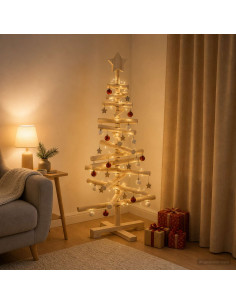 Albero di Natale in legno KOTKA 90 cm Legno Massello di Pino