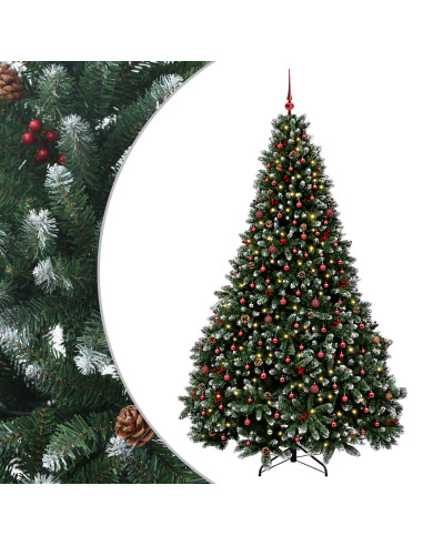 Albero di Natale artificiale verde con palline 300 cm 600 LED