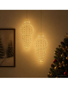 Luce a punta di Natale 2 pz 640 LED Bianco caldo