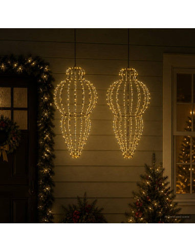 Luce a punta di Natale 2 pz 640 LED Bianco caldo