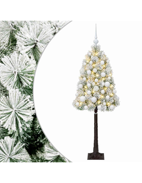 Albero di Natale artificiale con rami snodati e palline 120 cm