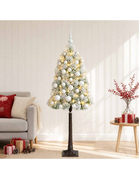 Albero di Natale artificiale con rami snodati e palline 120 cm