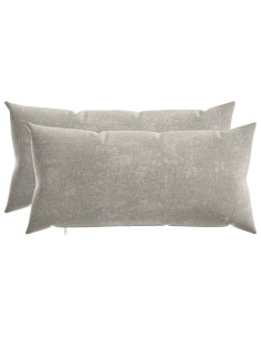 Cuscino 2 pz HEERLEN Grigio Chiaro 40 x 70 cm Tessuto Chenille 2