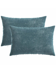 Cuscino 2 pz HEERLEN Blu 40 x 60 cm Tessuto Chenille 2