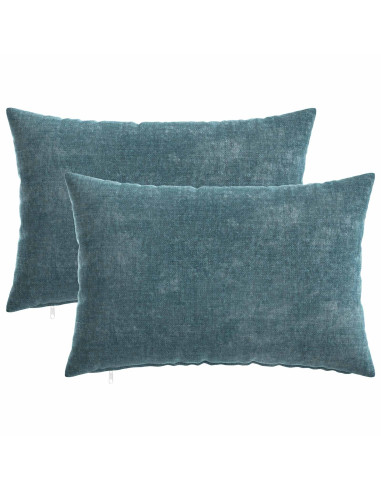 Cuscino 2 pz HEERLEN Blu 40 x 60 cm Tessuto Chenille