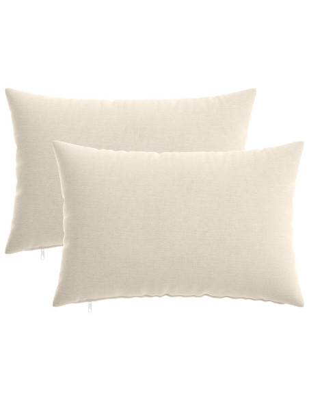Cuscino 2 pz HEERLEN Crema 40 x 60 cm Tessuto Chenille