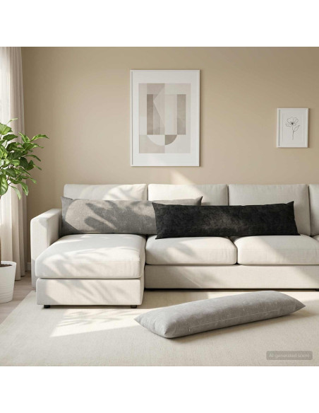 Cuscino da Lanciare 2 pz HEERLEN Grigio Scuro 40 x 145 cm