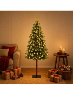 Albero di Natale Artificiale con Palline 180 cm 300 LED