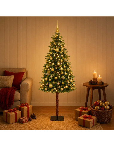 Albero di Natale Artificiale con Palline 180 cm 300 LED