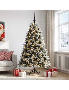 Albero di Natale Artificiale con Palline 180 cm 300 LED