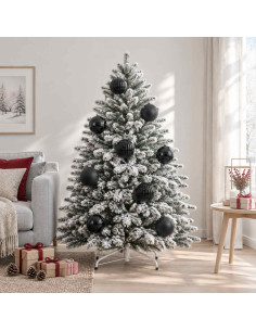 Set di palline di Natale XXL 4 pz Nero Ø 20 cm Plastica