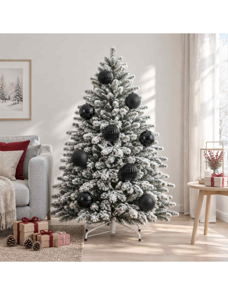 Set di palline di Natale XXL 4 pz Nero Ø 20 cm Plastica