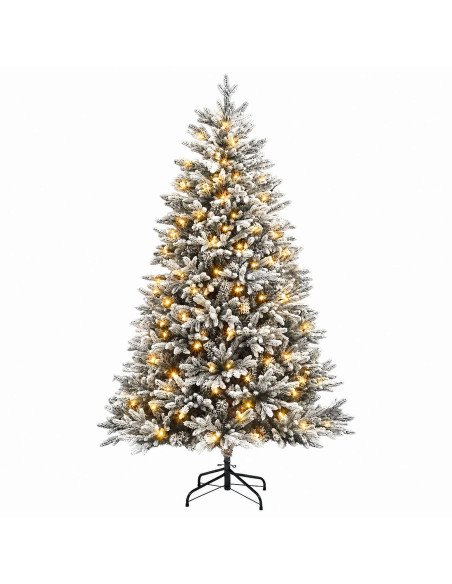 Albero di Natale Artificiale con Rami Pieghevoli 210 cm 300 LED