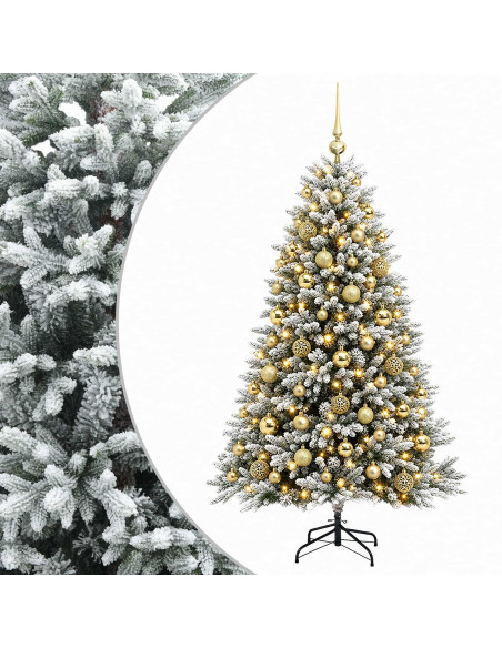 Albero di Natale Artificiale con Palline 180 cm 300 LED