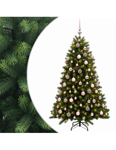 Albero di Natale Artificiale con Palline 240 cm 300 LED