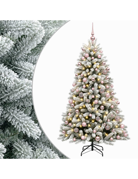 Albero di Natale Artificiale con Palline 180 cm 300 LED