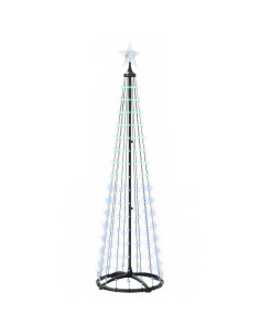Albero di Natale a cono LED 180 cm 250 LED Multicolore Acciaio 2