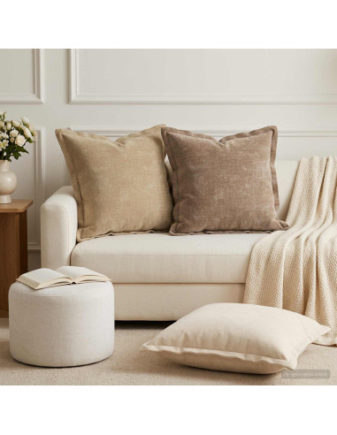 Cuscino 2 pz HOUTEN Marrone 45 x 45 cm Tessuto Chenille