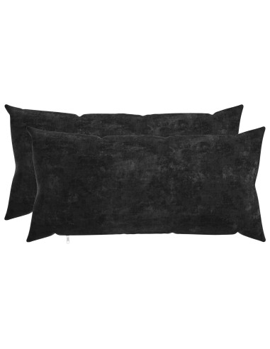 Cuscino 2 pz HEERLEN Antracite 40 x 80 cm Tessuto Chenille