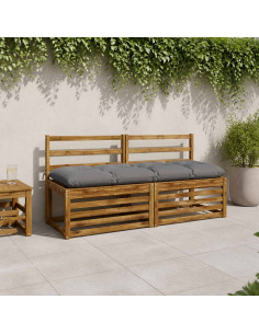 Cuscini per Panchina VIANEN 2 pz 100% Poliestere Grigio