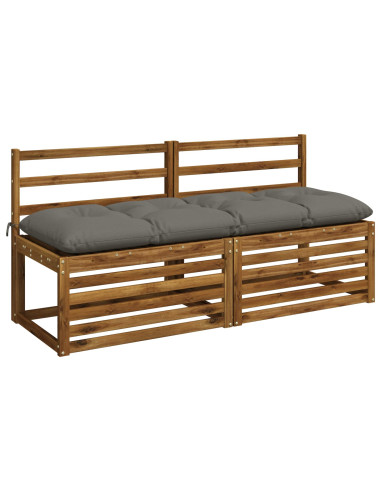 Cuscini per Panchina VIANEN 2 pz 100% Poliestere Grigio