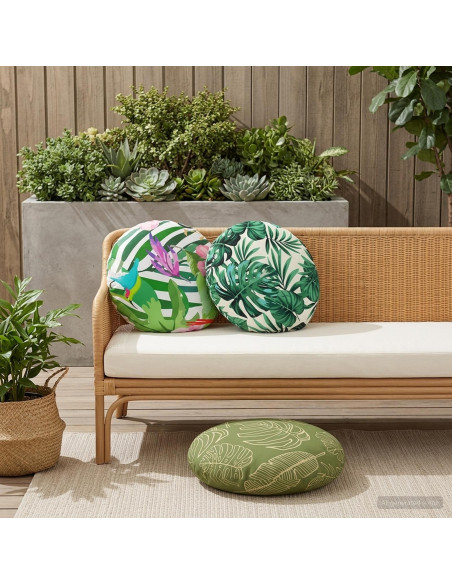 Cuscino 6 pz HEERLEN Design a foglia Ø 50 cm Poliestere