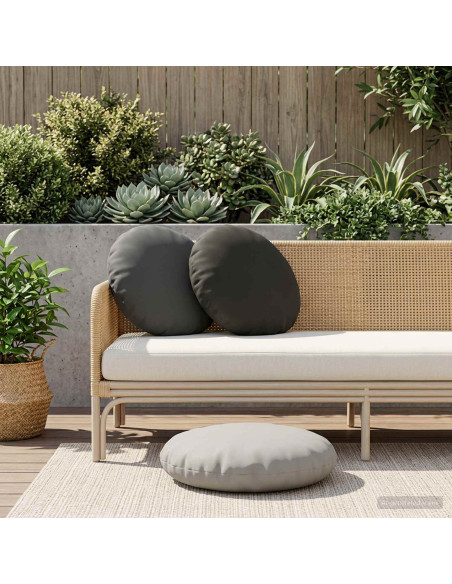 Cuscino 6 pz HEERLEN Grigio Ø 60 cm Poliestere