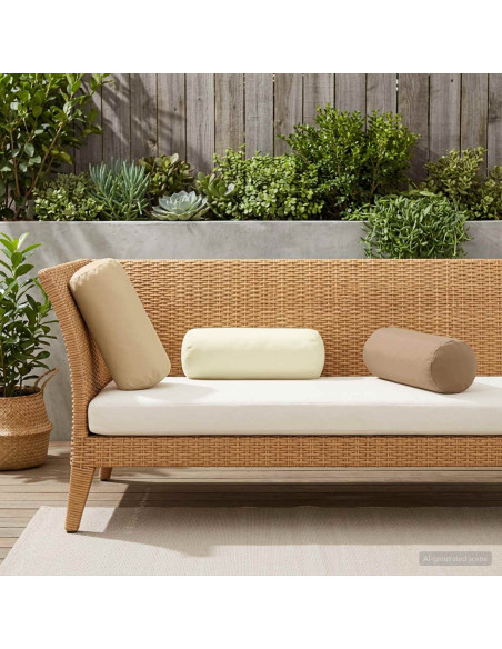 Cuscino 2 pz HEERLEN Tortora Ø 15 x 40 cm Poliestere