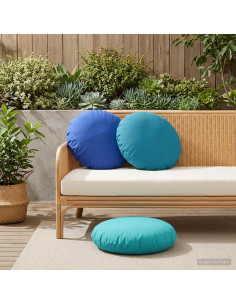 Cuscino 6 pz HEERLEN Azzurro Ø 50 cm Poliestere