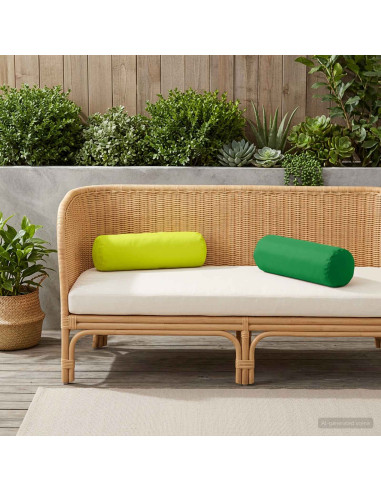 Cuscino 2 pz HEERLEN Verde Ø 15 x 40 cm Poliestere