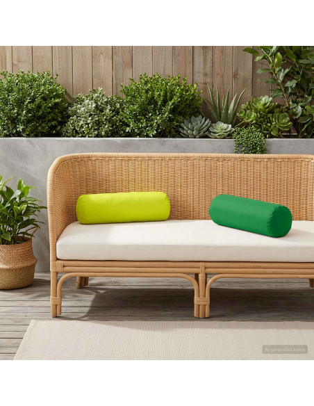Cuscino 2 pz HEERLEN Verde Ø 15 x 40 cm Poliestere