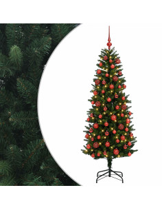 Albero di Natale Artificiale con Palline 180 cm 300 LED