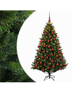 Albero di Natale Artificiale con Palline 210 cm 300 LED