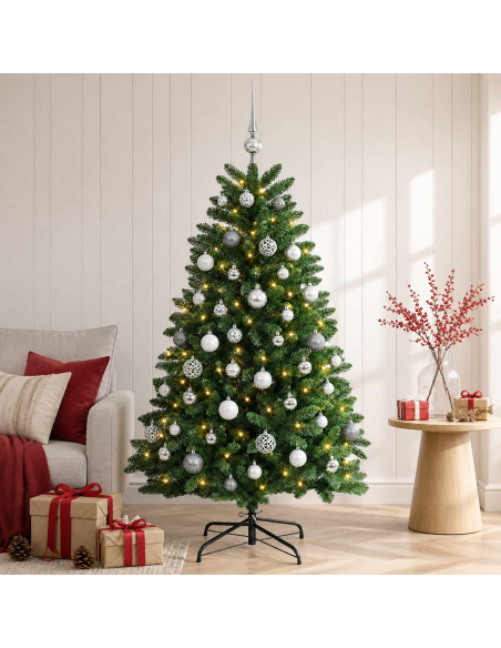 Albero di Natale artificiale verde medio con palline 180 cm
