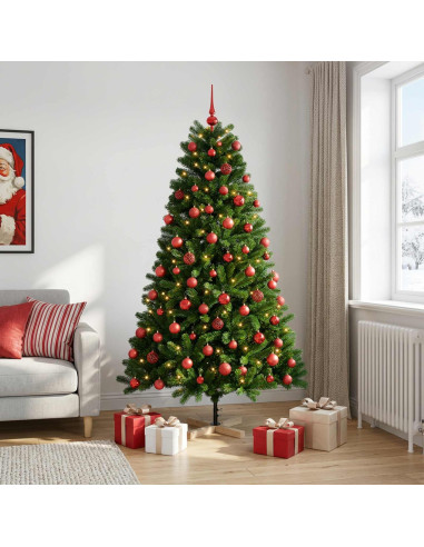 Albero di Natale artificiale con palline 240 cm 300 LED