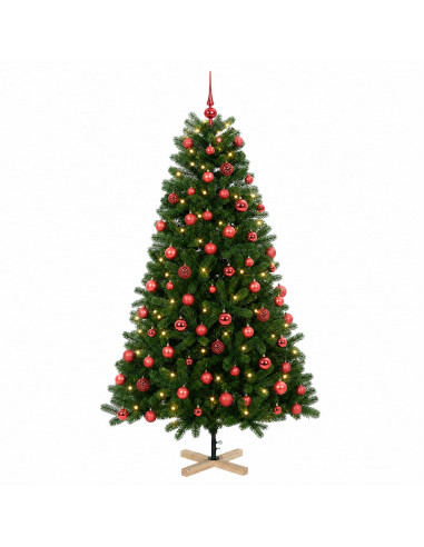 Albero di Natale artificiale con palline 240 cm 300 LED