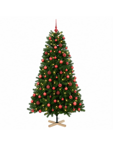 Albero di Natale artificiale con palline 240 cm 300 LED