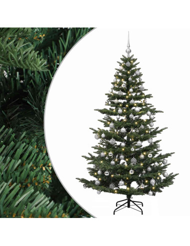 Albero di Natale artificiale con palline 210 cm 300 LED