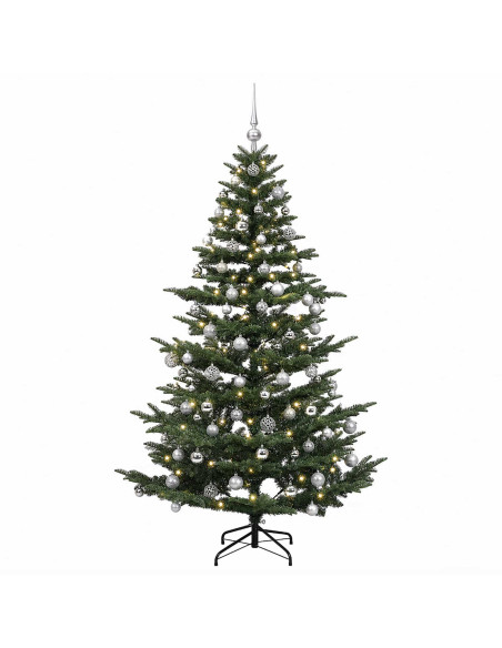 Albero di Natale artificiale con palline 210 cm 300 LED