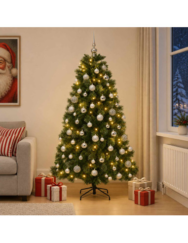 Albero di Natale artificiale con palline 240 cm 300 LED