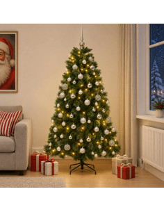 Albero di Natale artificiale con palline 180 cm 300 LED